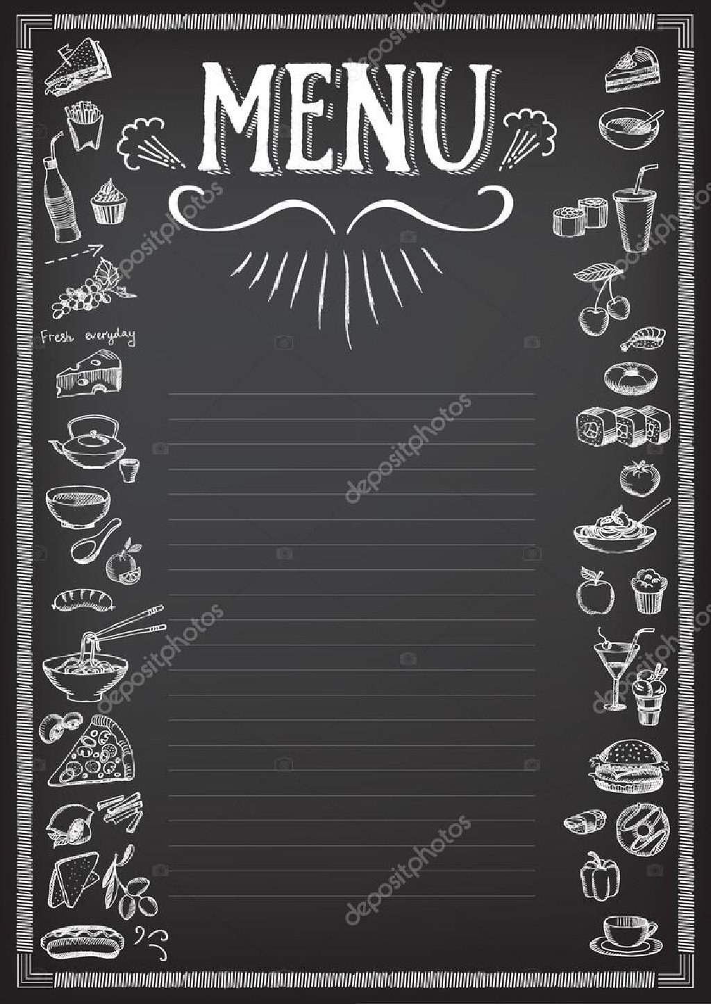 Plantilla de menú de café