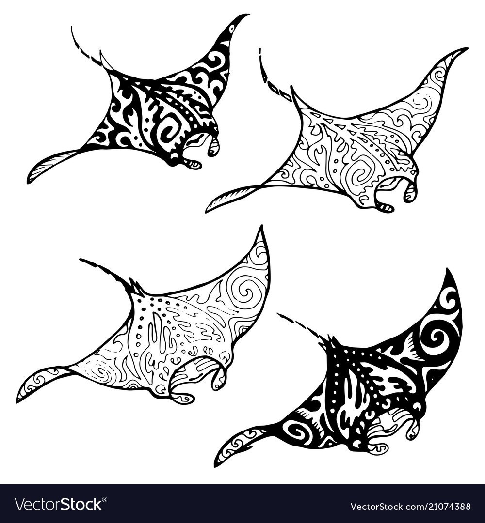 Tatuaje de pescado de manta
