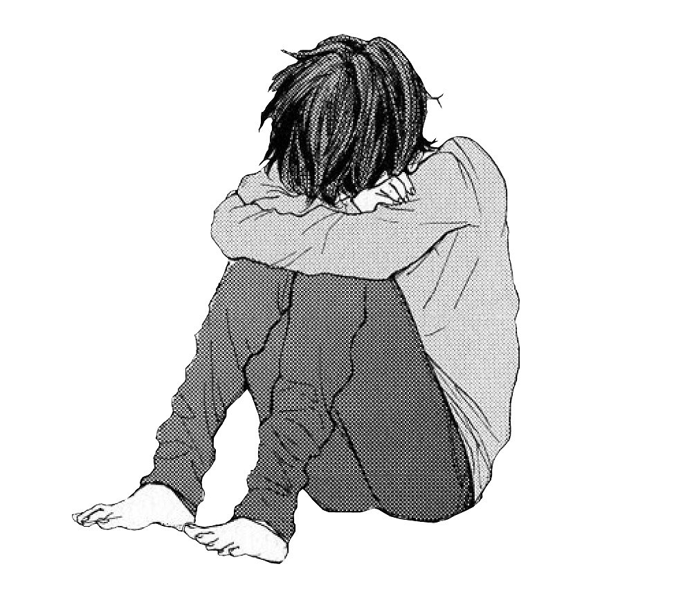 Chico de anime triste