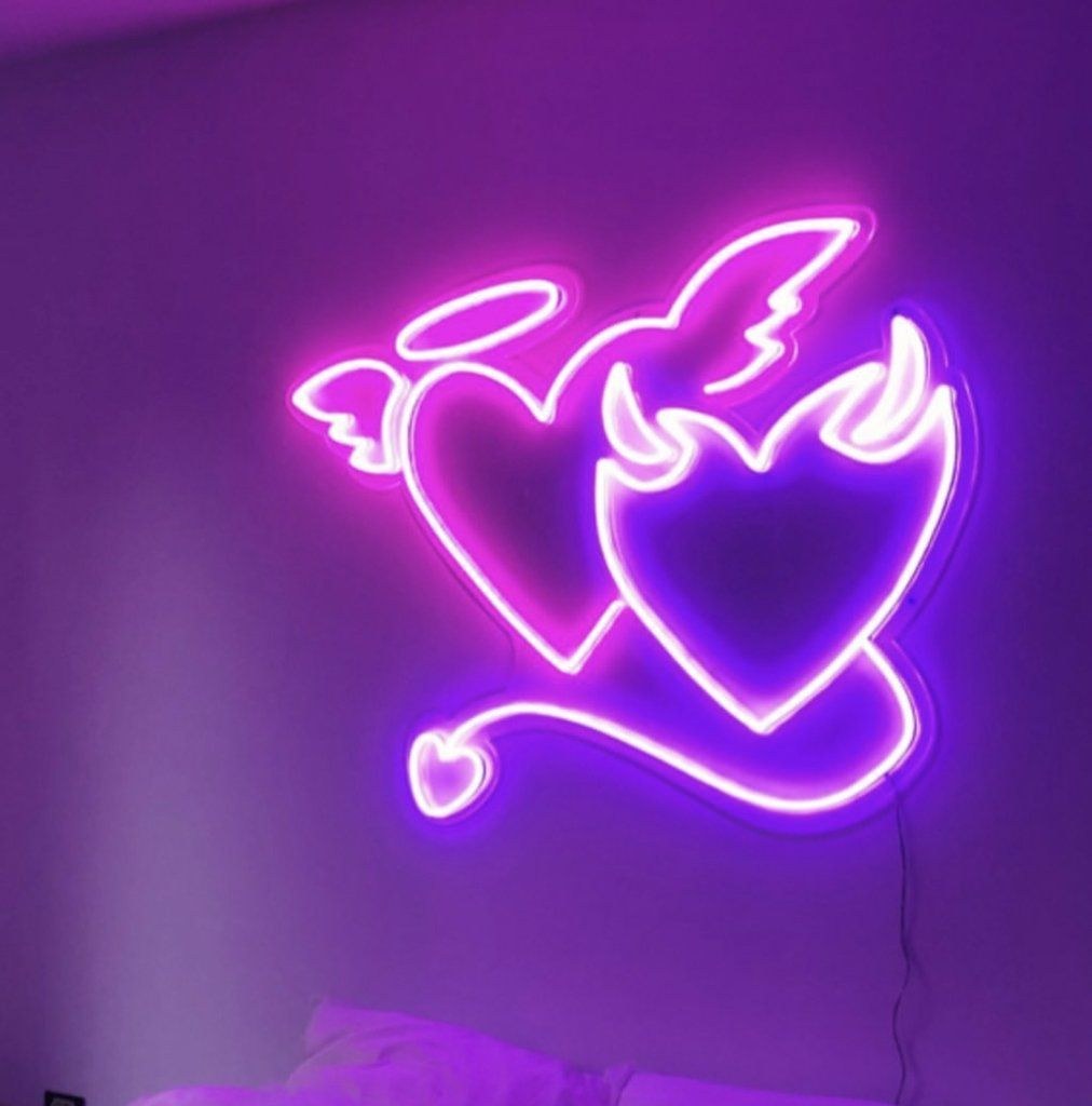Corazón de neón rosa