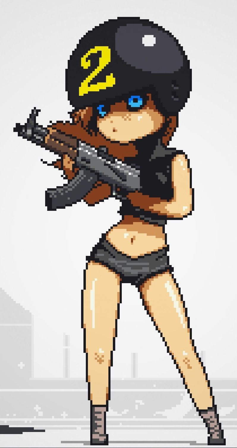 Personaje femenino de píxeles
