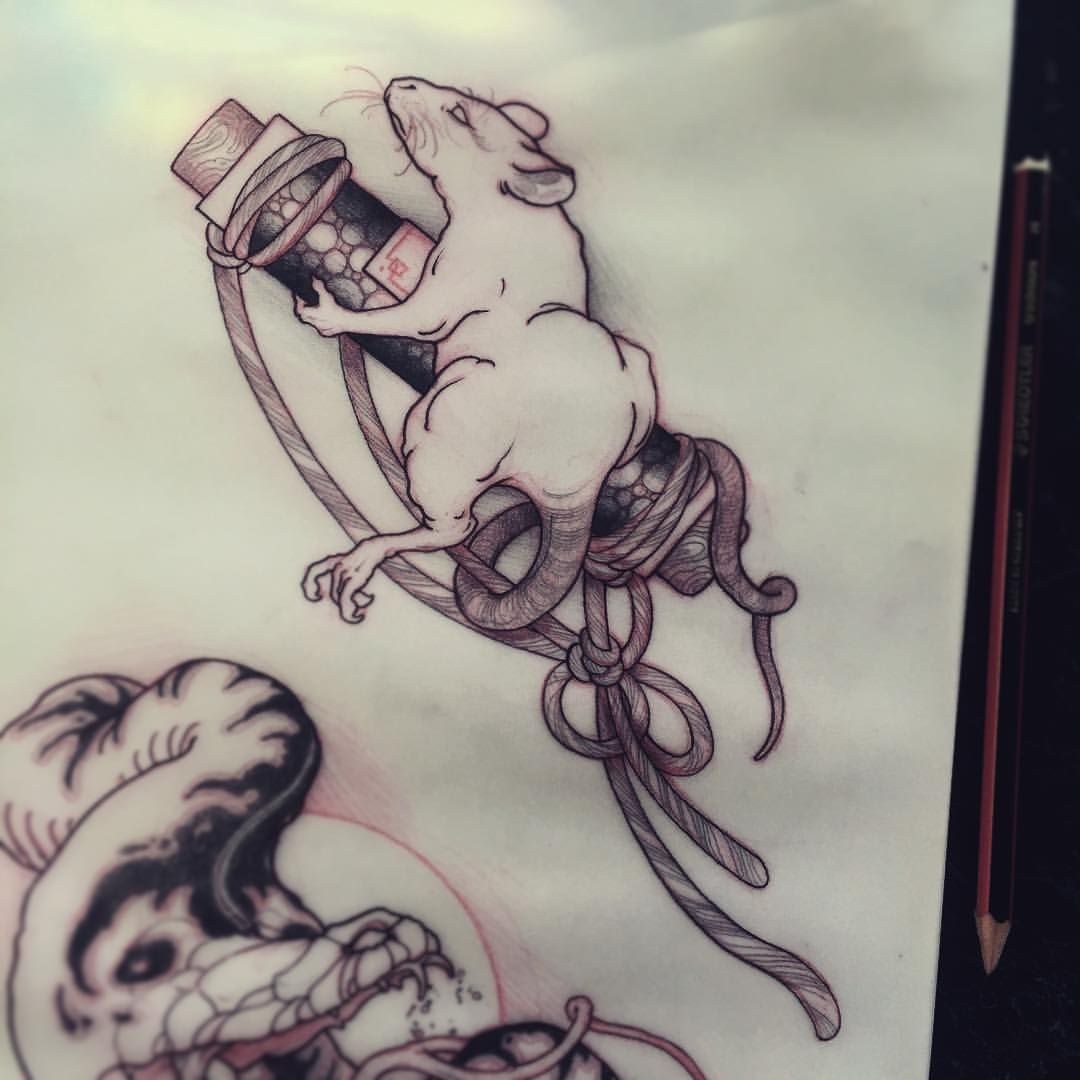 Tatuaje de rata japonesa