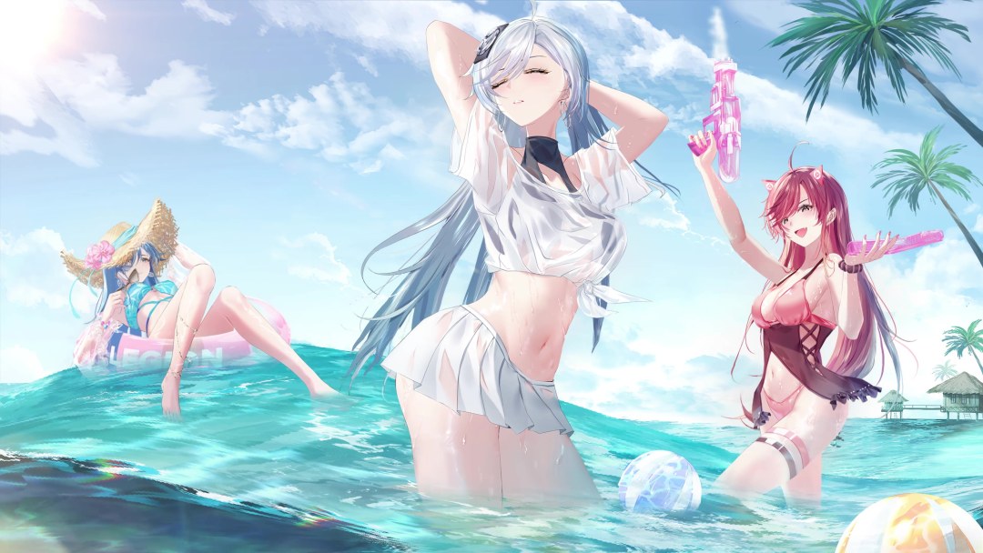 Antecedentes con chicas en bikini de anime