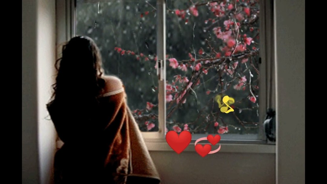 Lluvia fuera de la animación de la ventana