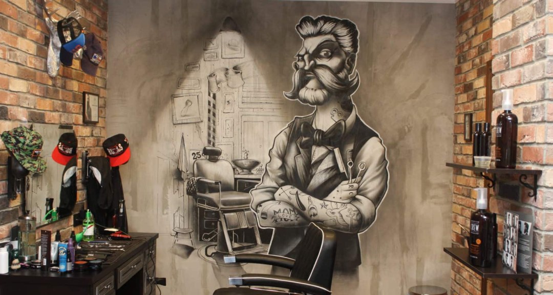 Imagen de pared de la barbería