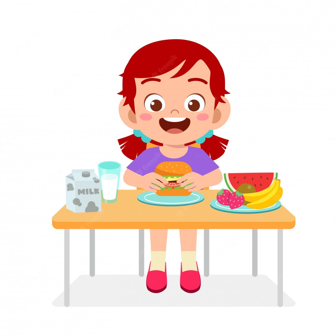 Imagine a los niños cenar en jardín de infantes para niños