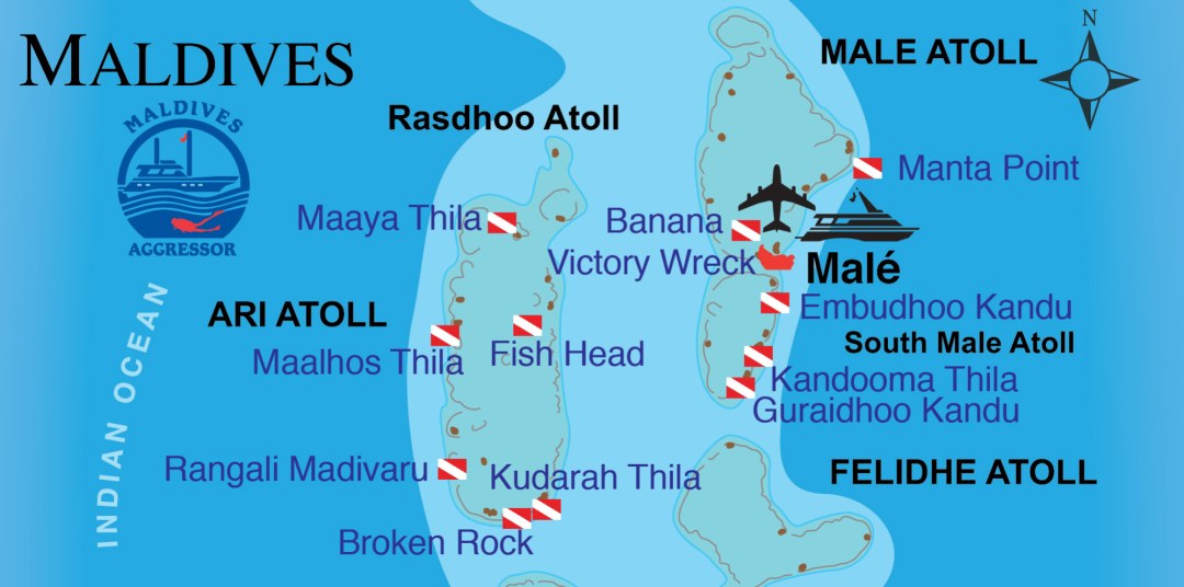 La isla de Rasda Maldiva en el mapa