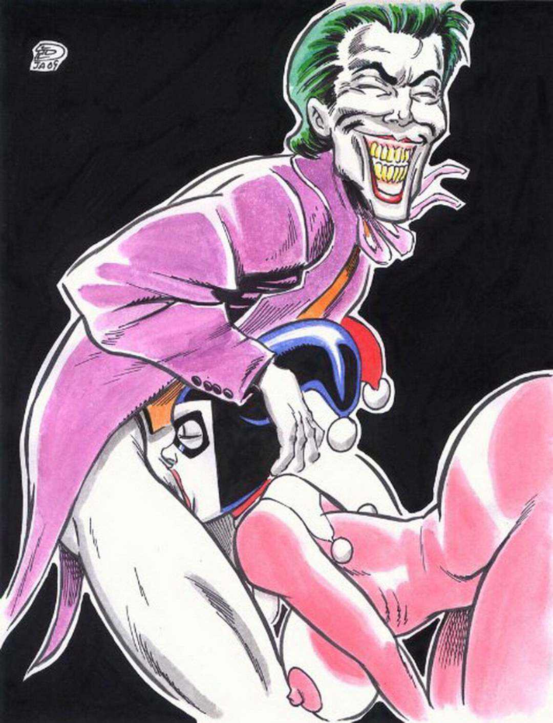 Harley Quinn desnudo y Joker
