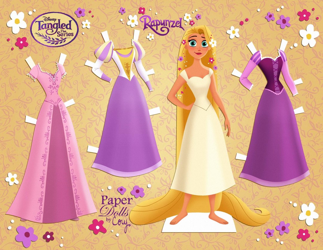 Muñecas de papel de la princesa Disney Rapunzel