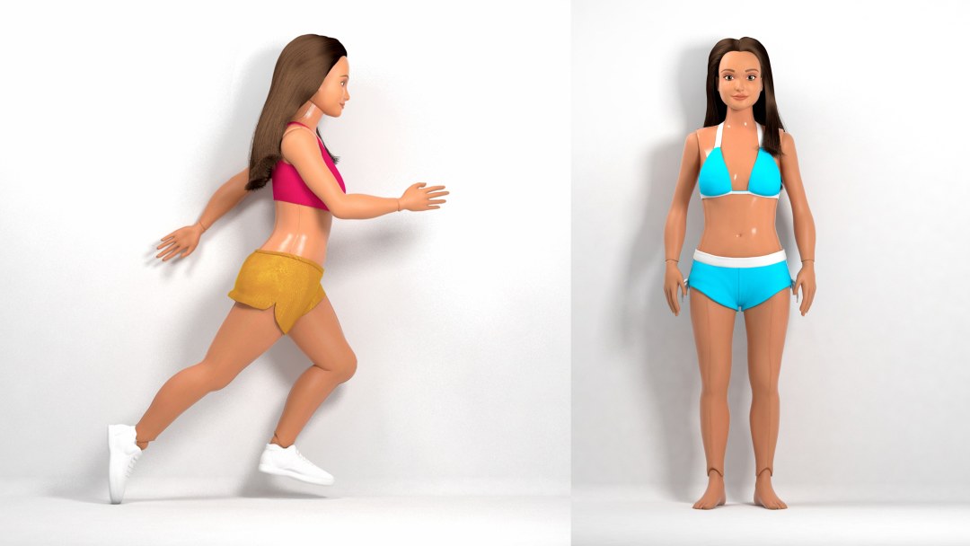 Barbie con proporciones realistas