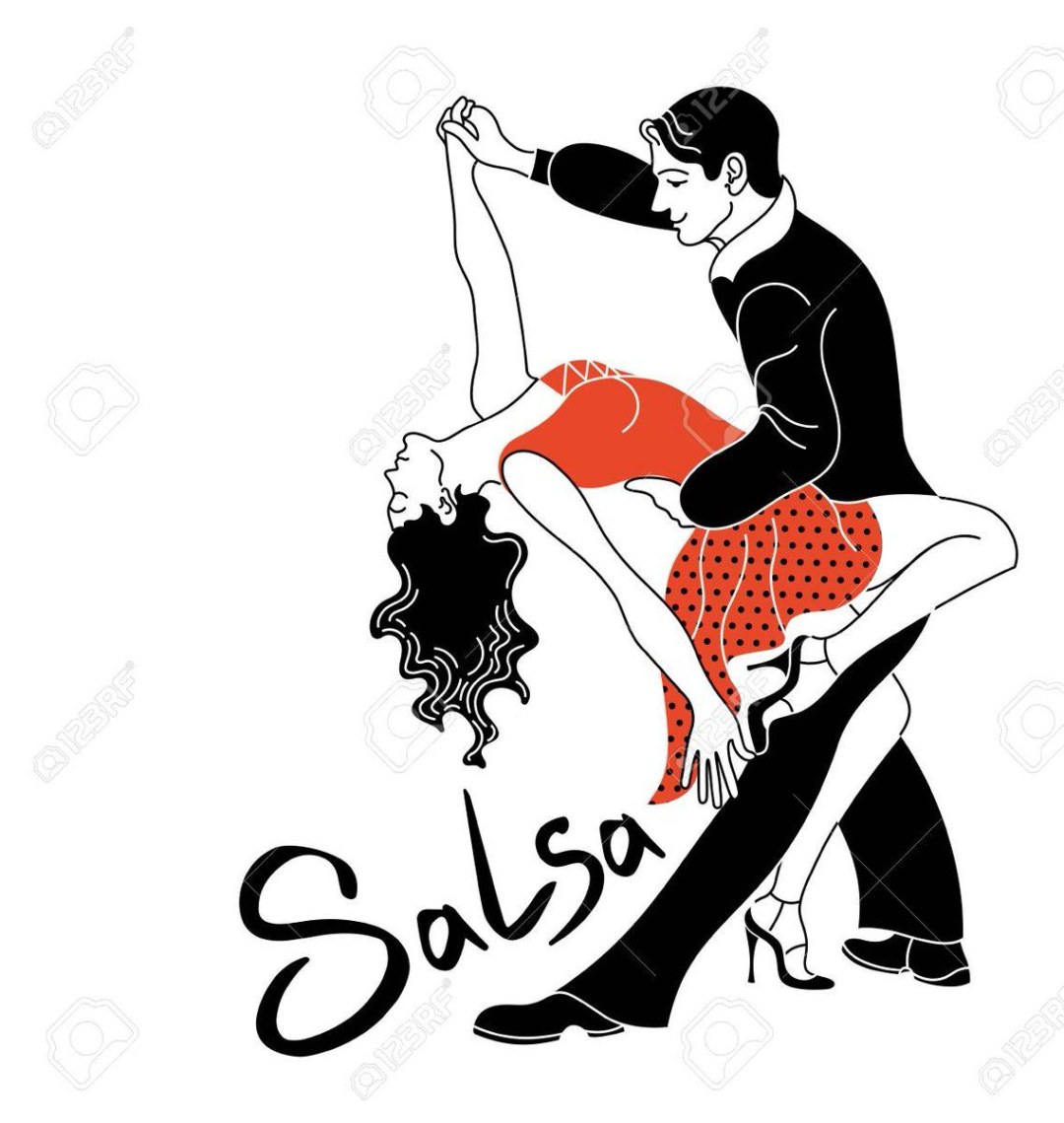 Tango, salsa, silueta bachata