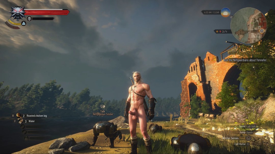 Witcher 3 Modo desnudo de caza salvaje