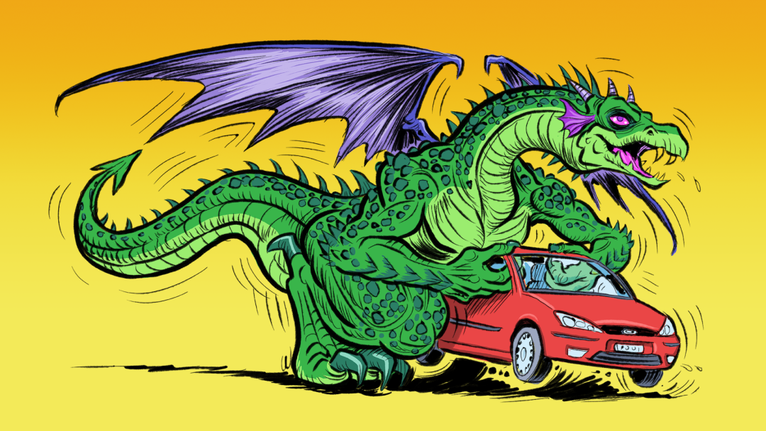 El dragón demonios el coche