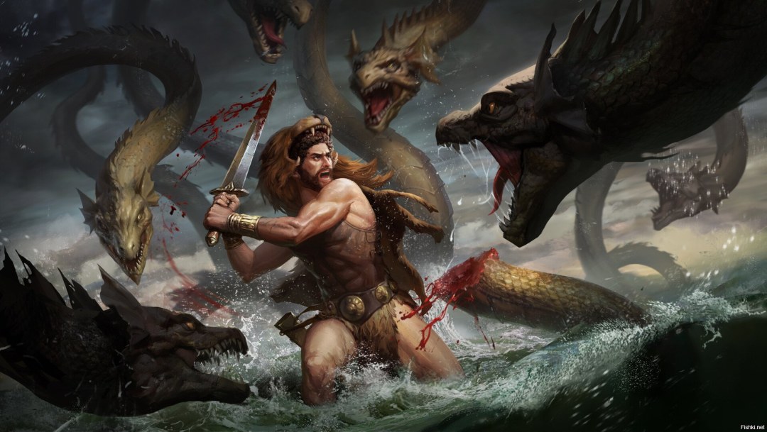 Heracles Batalla con Lerney Hydra