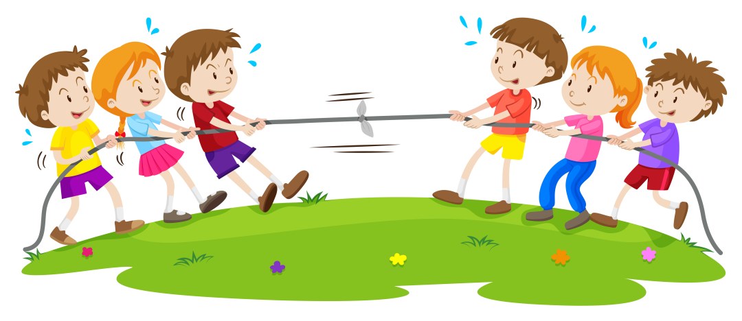 Tira de los niños de la cuerda