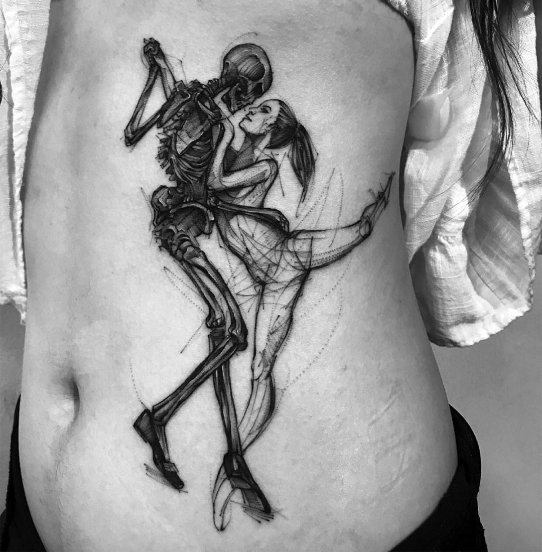 Tatuaje de baile con muerte
