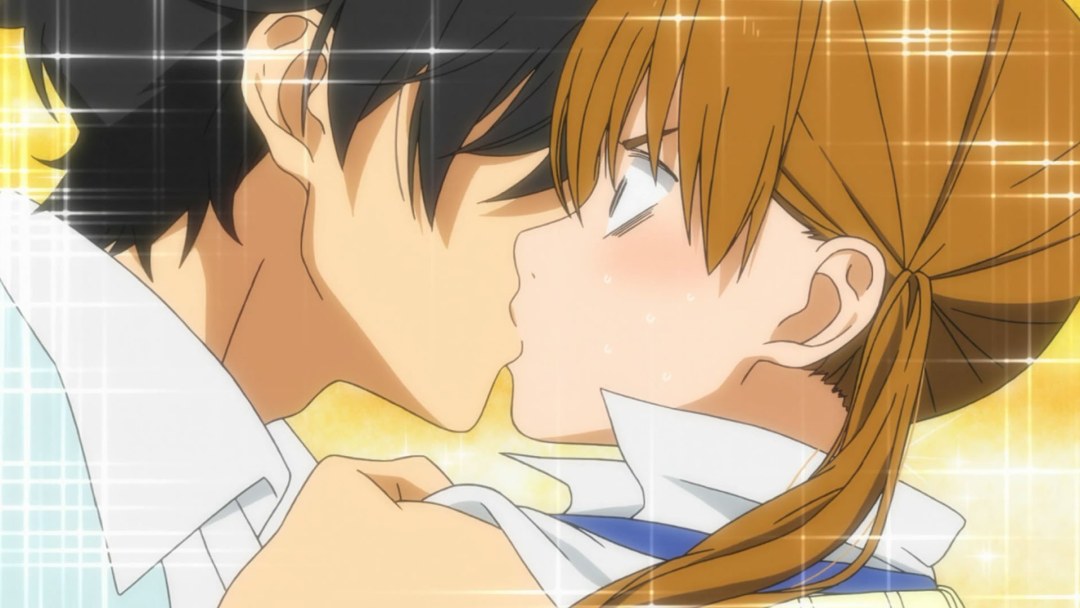 Monster de anime detrás del siguiente beso de escritorio