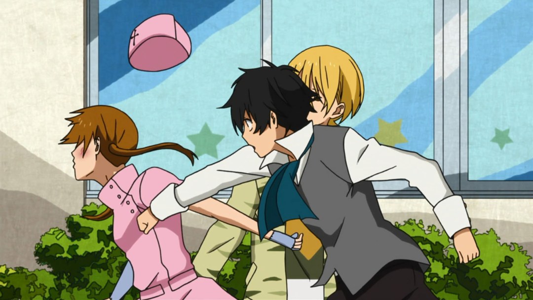 Monster de anime detrás del siguiente beso de escritorio