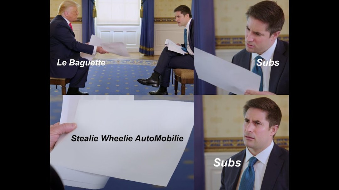 Meme con Trump y periodista