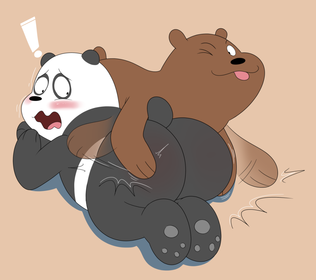Dibujos animados, osos desnudos buque panda