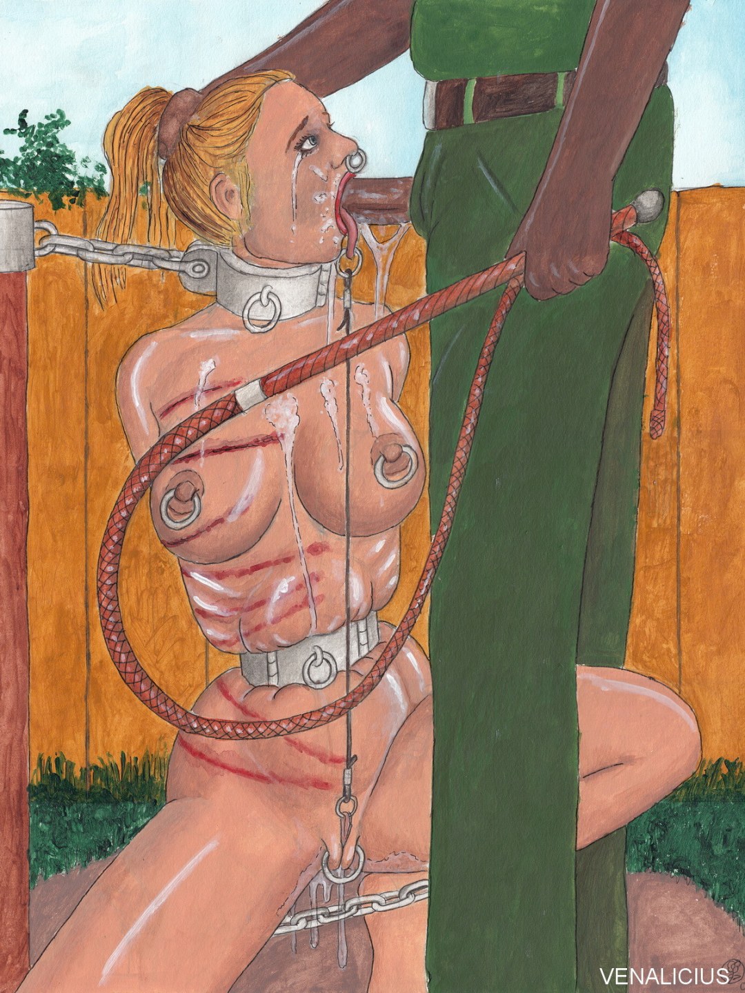 Flecha en las tetas bdsm arte