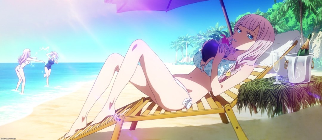 Chika Fujivar en la playa