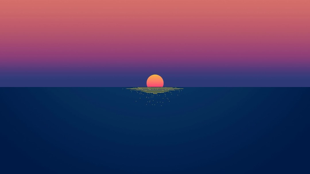 Puesta de sol en el arte del bosque