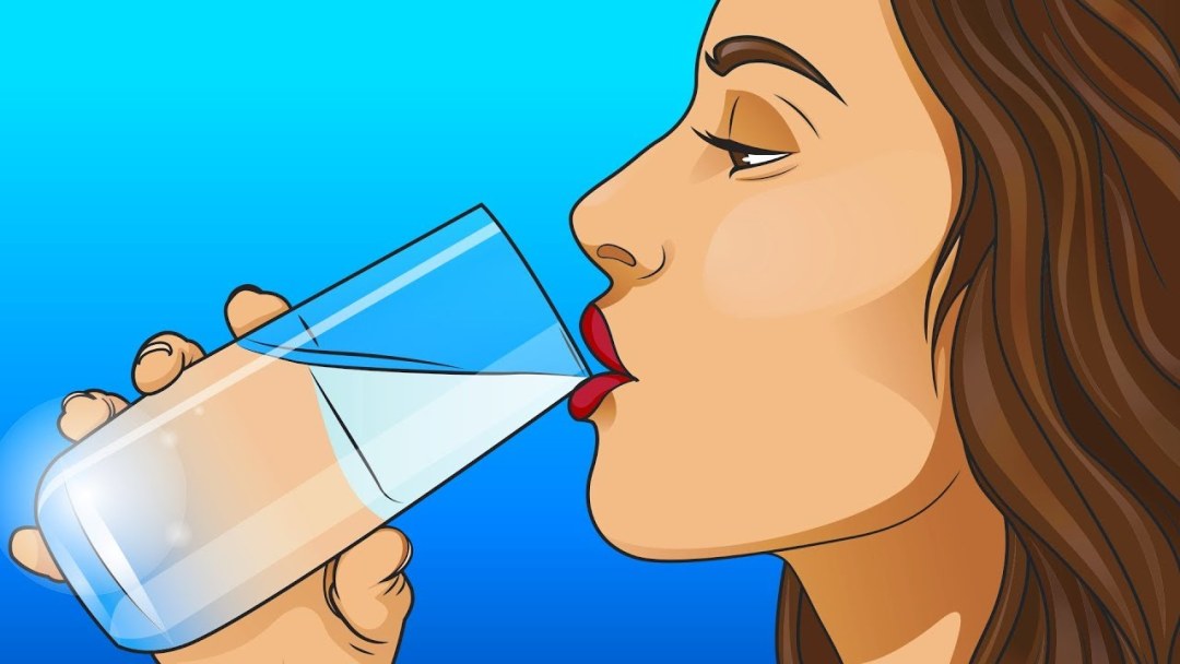 Vector de agua de bebidas de niña