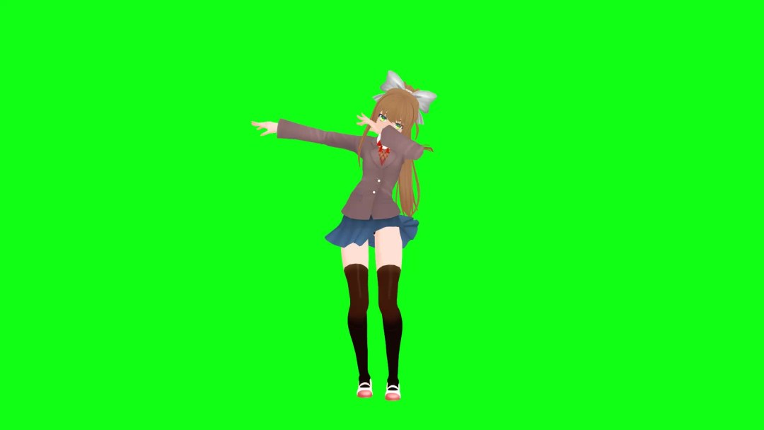 Personajes de anime sobre un fondo verde