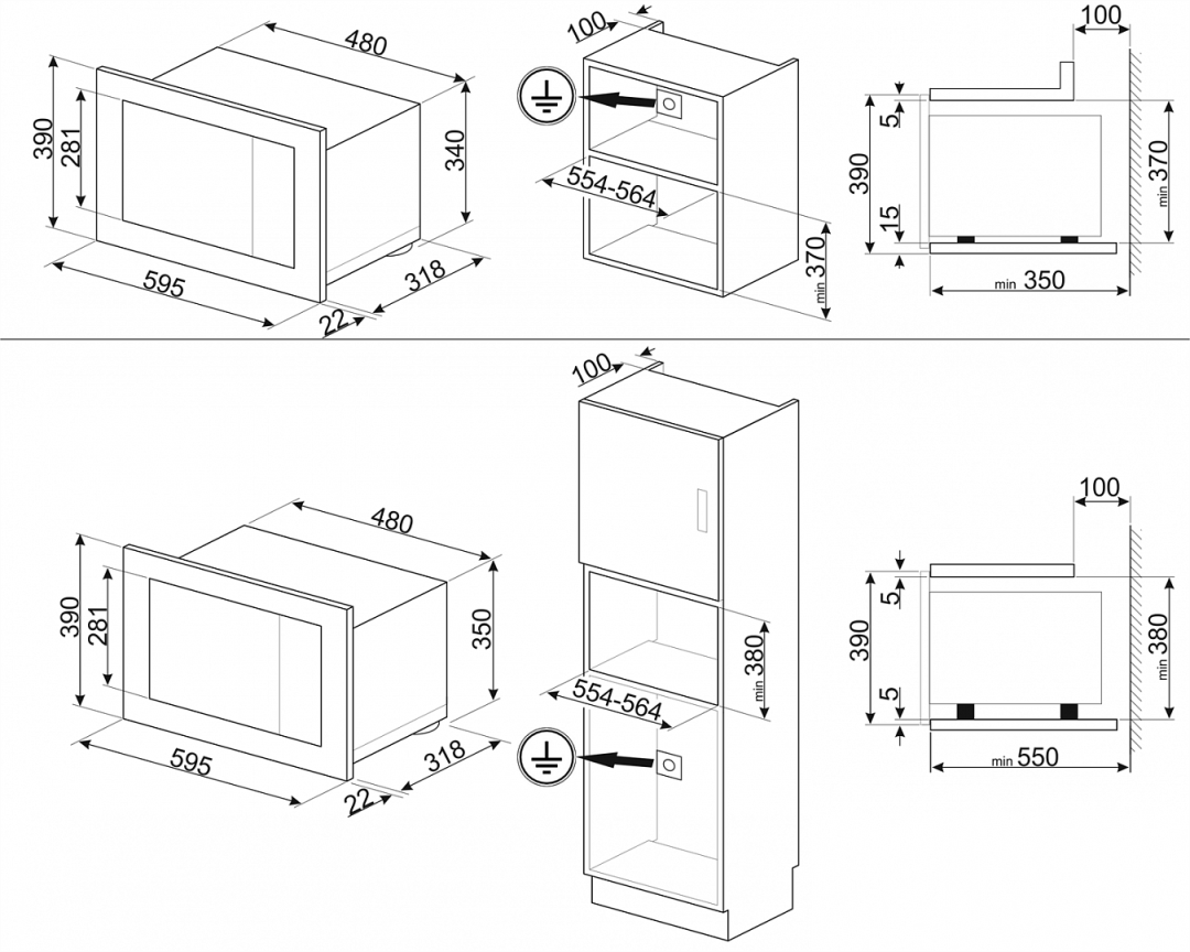 Horno de microondas smeg fmi320x