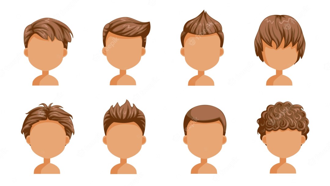 Cabello de dibujos animados para niños