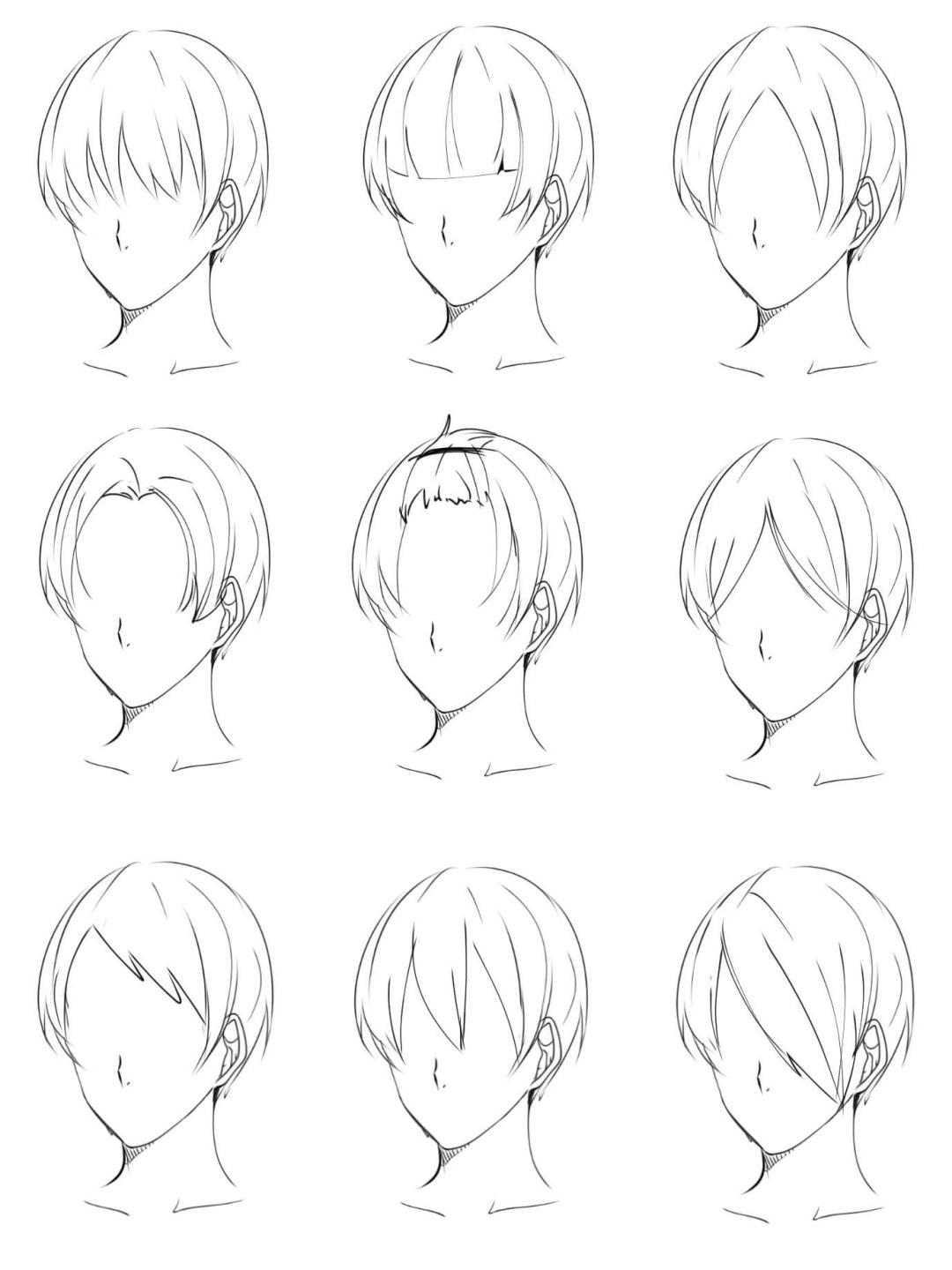 Peinados masculinos para dibujar anime