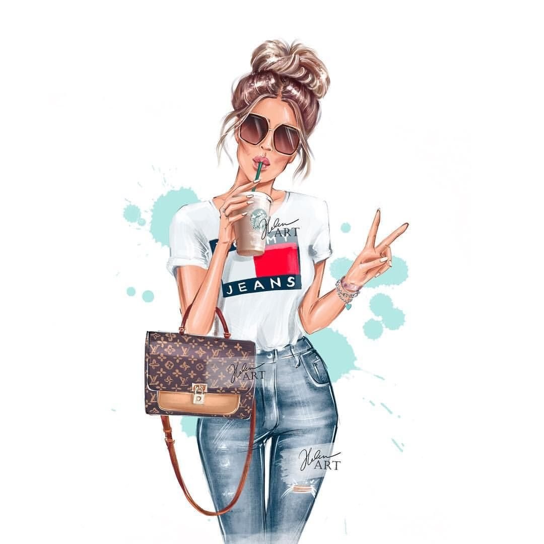 Ilustraciones de moda de chicas