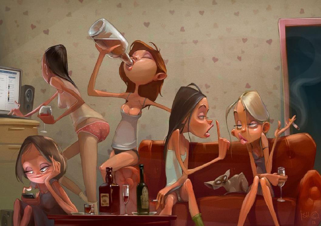 Caricatura de novias