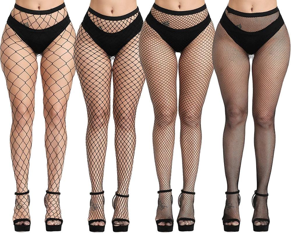 Bodi femenina transparente con medias