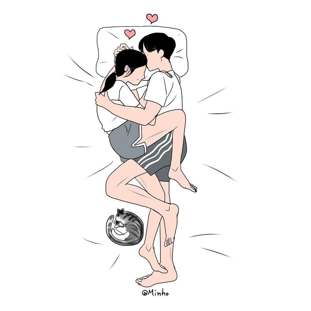 Lápiz dibujo vapor en la cama