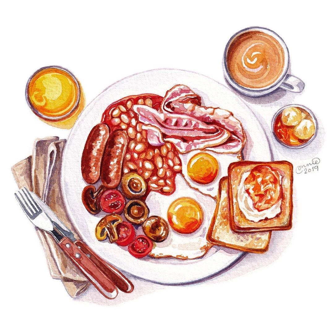 Ilustración del desayuno