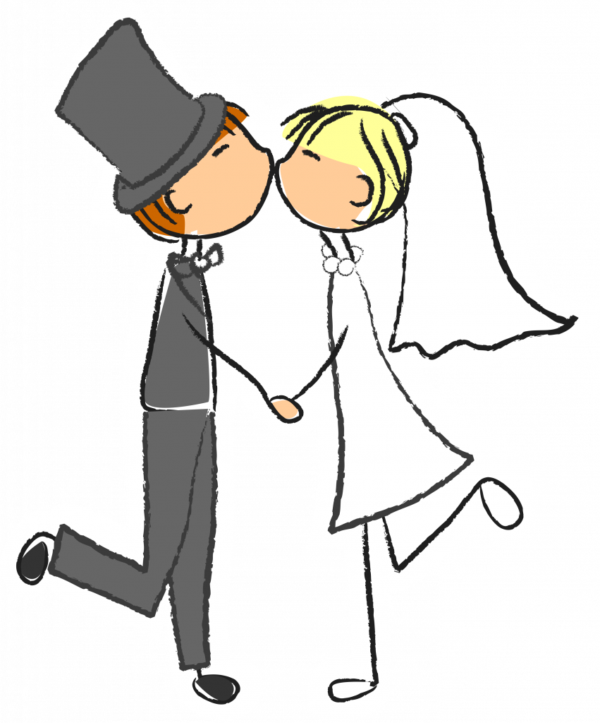 El contorno de los novios y el novio