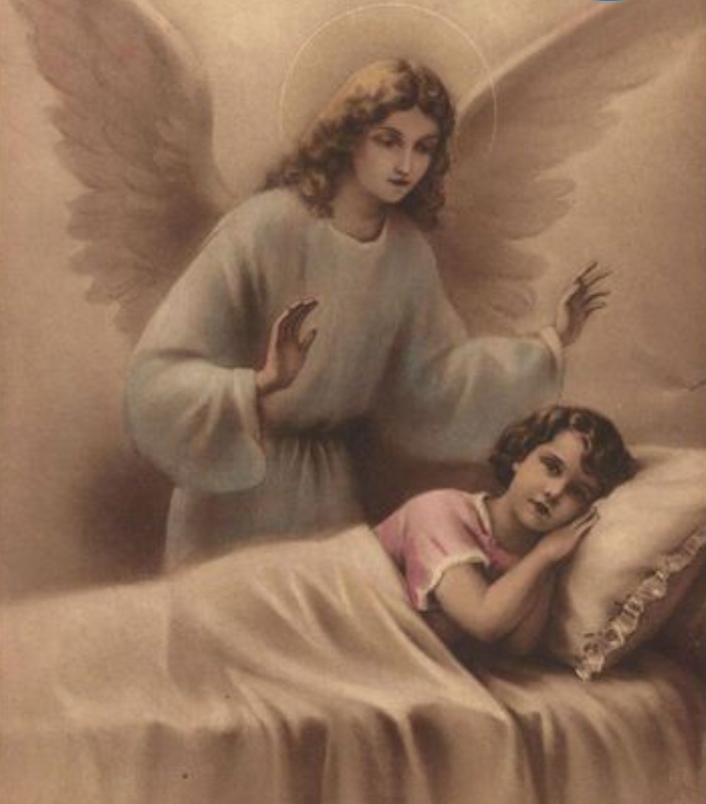 Guardián de ángel junto a la cama