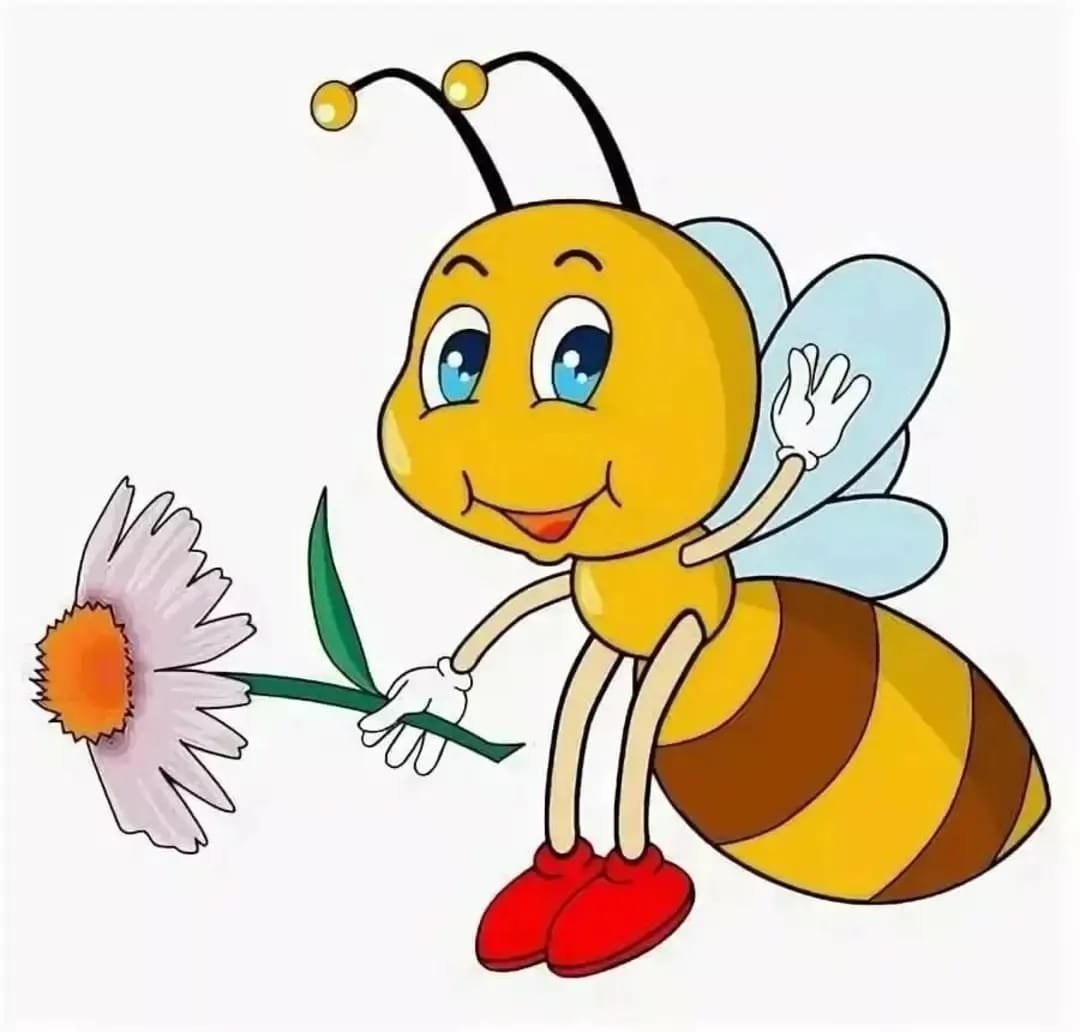 Flores de dibujos animados con abejas