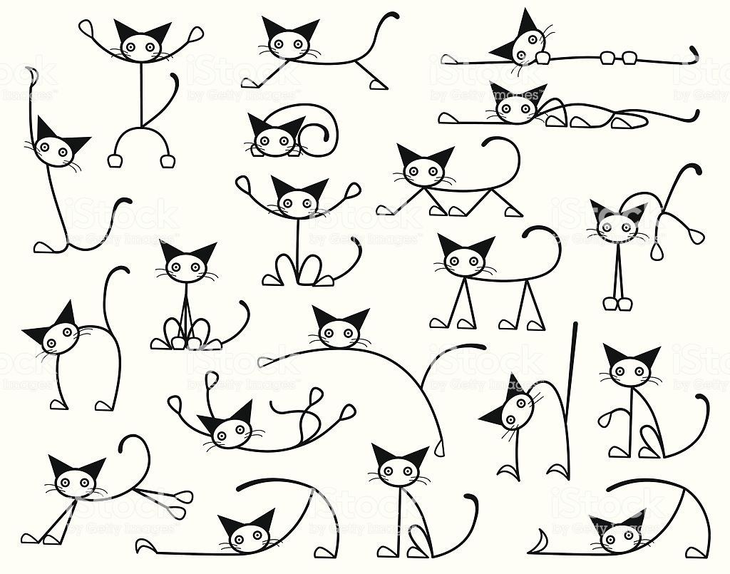 Pose de gato de dibujo