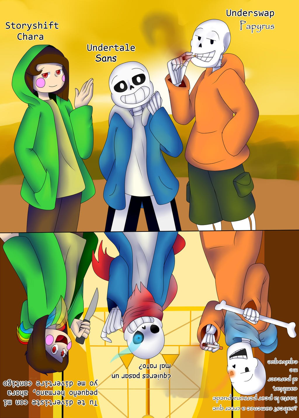 Anderteil Chara y Frisk Scrambes Sama