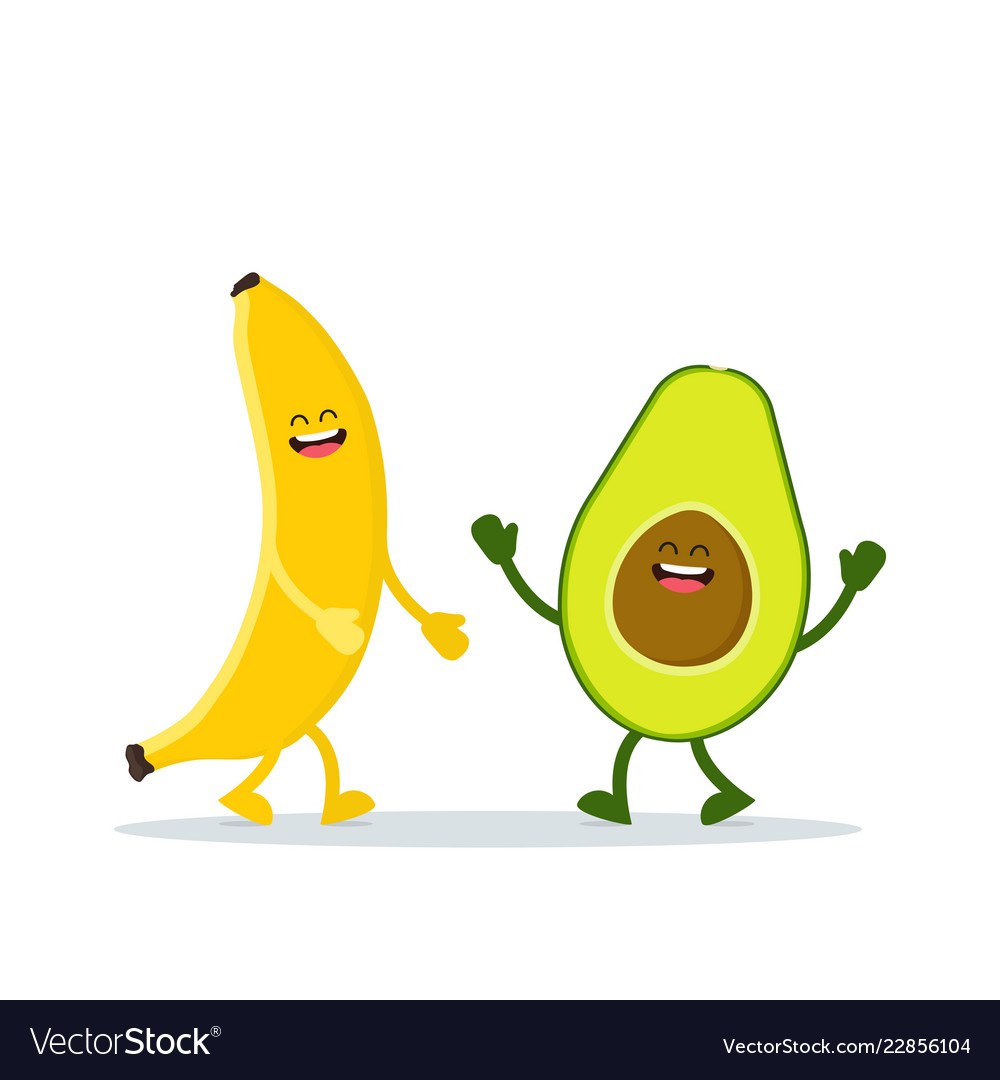 Dibujado lindo plátano