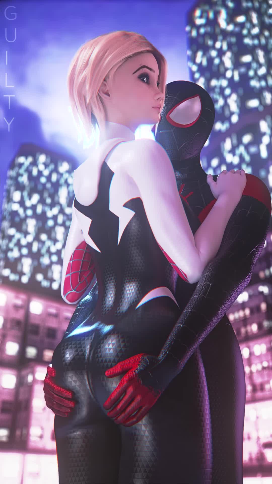 Man Spider Miles Morales y Gwen Spider Hentai Comic