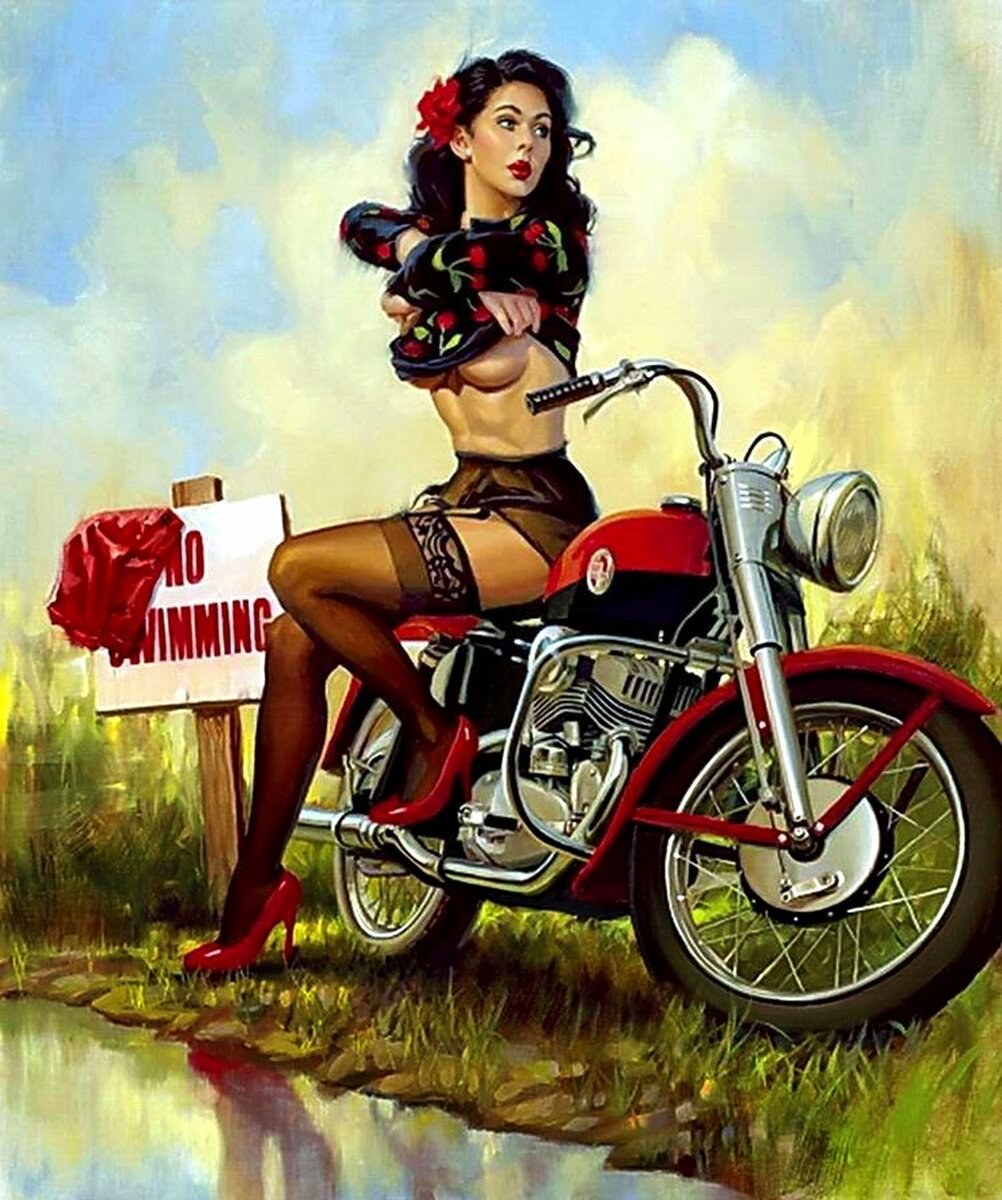 En látex en una motocicleta