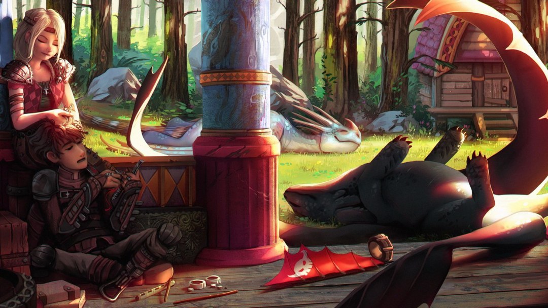 Arte de Astrid sin inicio y Ikking