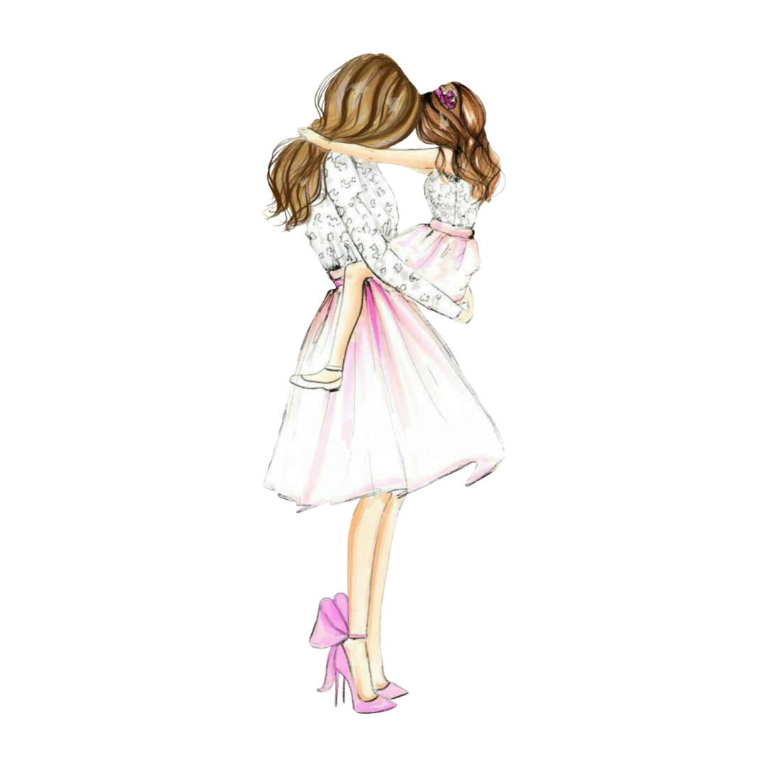 Ilustraciones de moda de niñas con niños