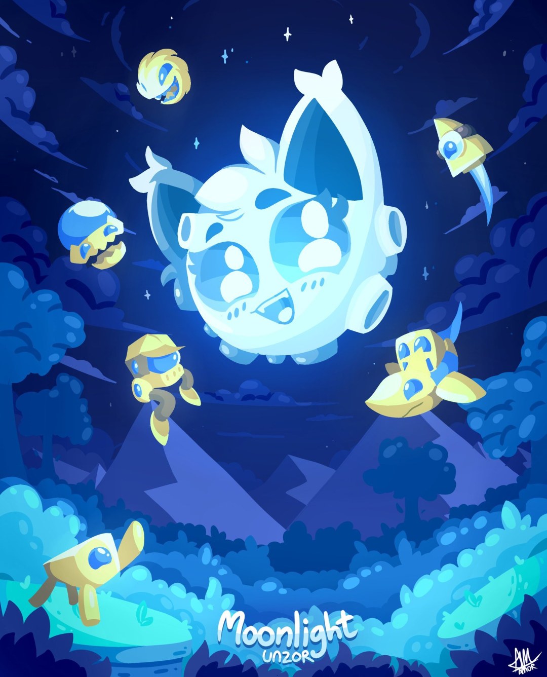 Dash de geometría de la luz de la luna