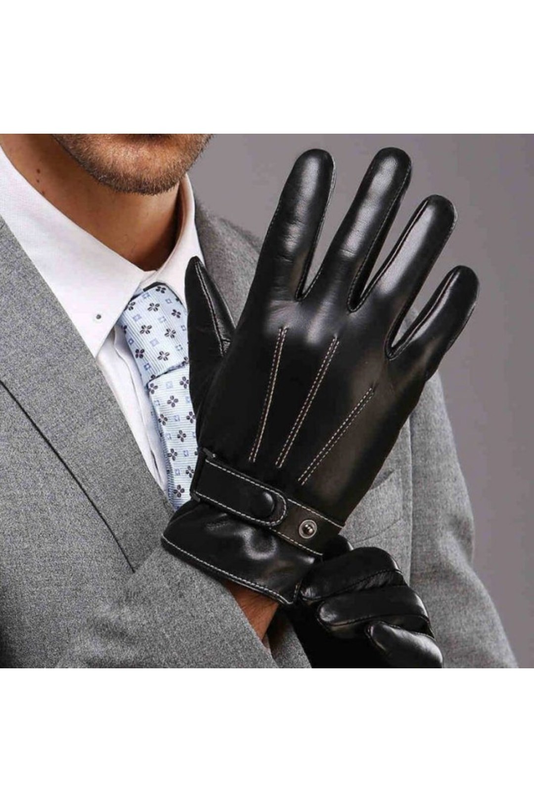 Guantes de invierno para mujeres de cuero