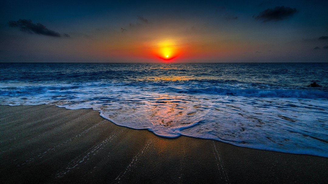 Puesta de sol del océano
